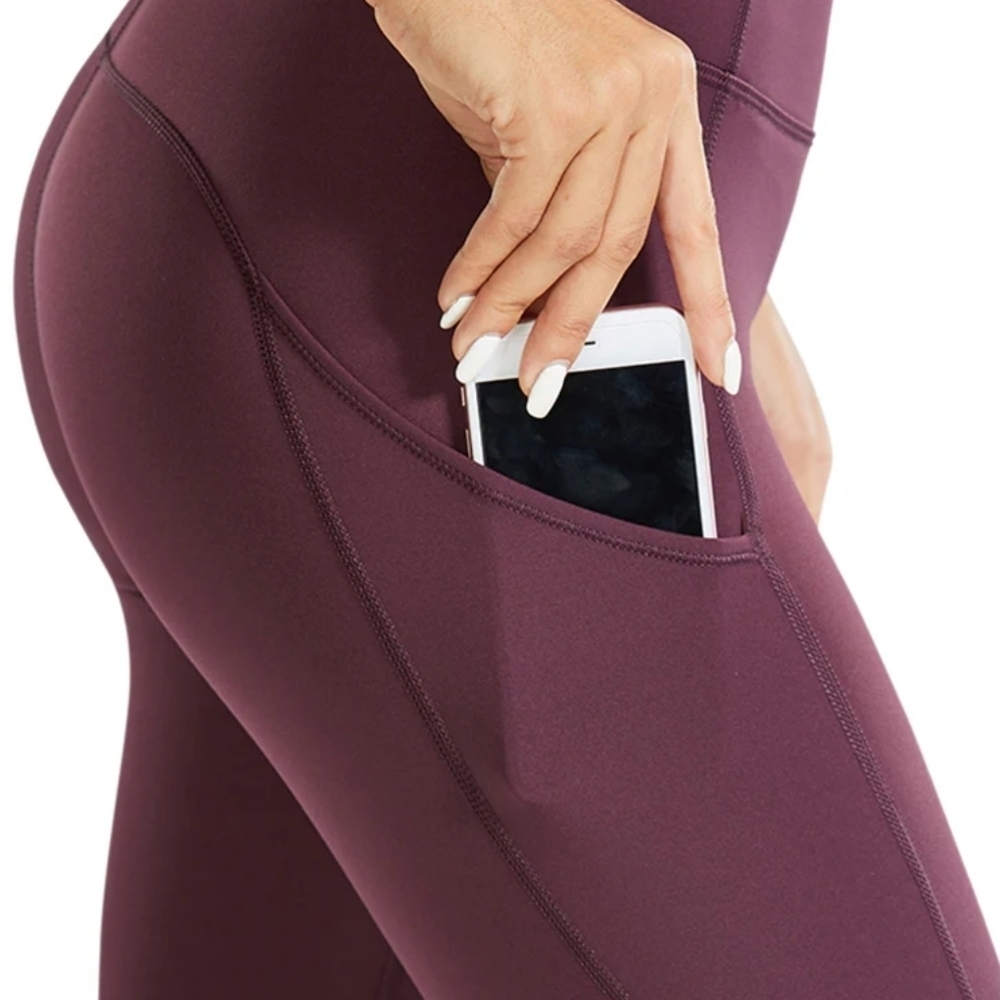 Purple High-Waisted Leggings with PocketNNT